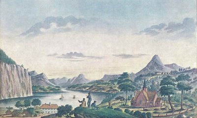 StrandaからTafjord - Norddalsfjordへの眺め 作： Johan F. L. Dreier